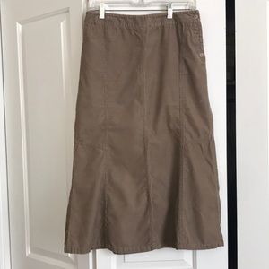 Tan corduroy mid calf skirt
